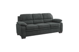 Front view of sofa in Holleman Dark Gray Fabric Set