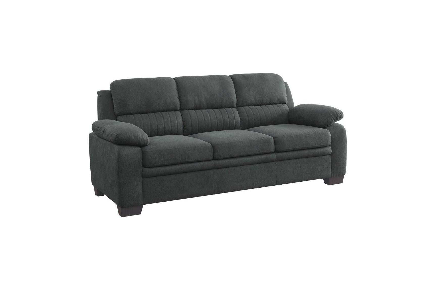 Front view of sofa in Holleman Dark Gray Fabric Set