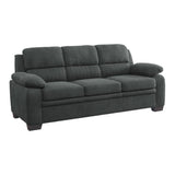 Holleman Dark Gray Upholstered Fabric Sofa side angle