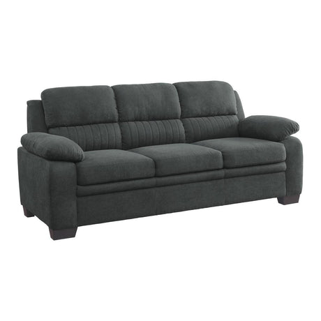 Holleman Dark Gray Upholstered Fabric Sofa side angle