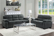 Holleman Dark Gray Fabric Sofa and Loveseat Set main view