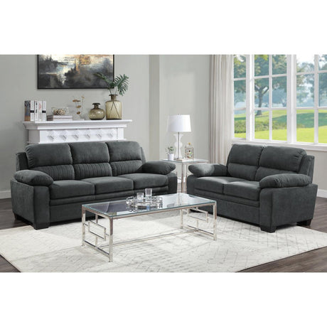 Holleman Dark Gray Upholstered Fabric Sofa seating surface