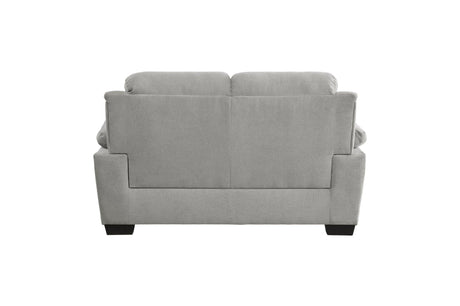View of loveseat cushions and armrest