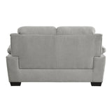 Holleman Gray Upholstered Fabric Loveseat back view