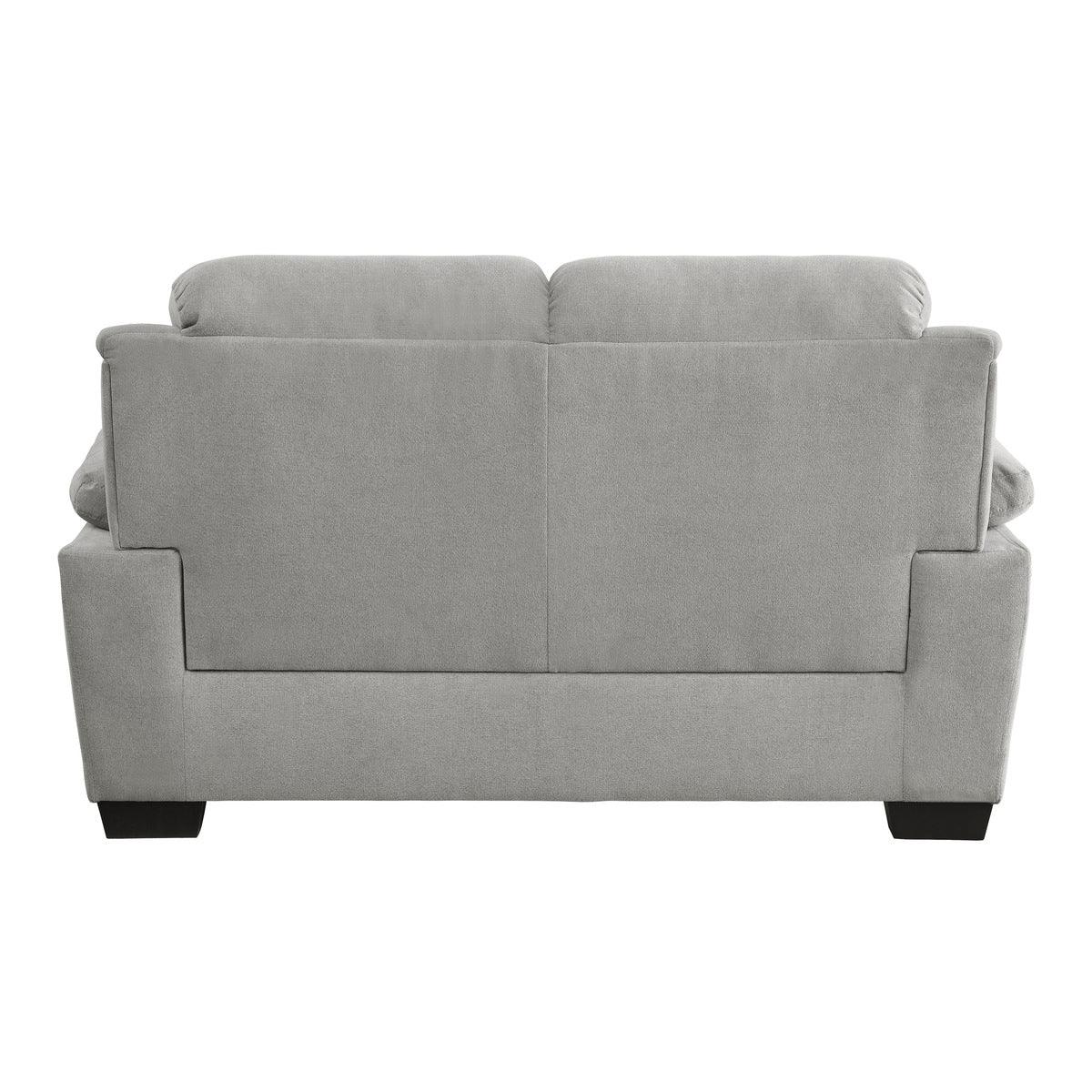 Holleman Gray Upholstered Fabric Loveseat back view