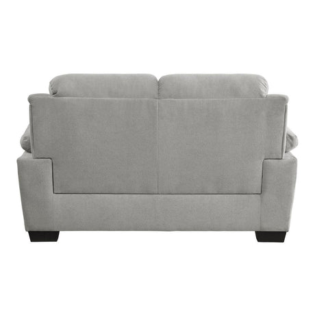 Holleman Gray Upholstered Fabric Loveseat back view