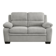 Holleman Gray Upholstered Fabric Loveseat front view