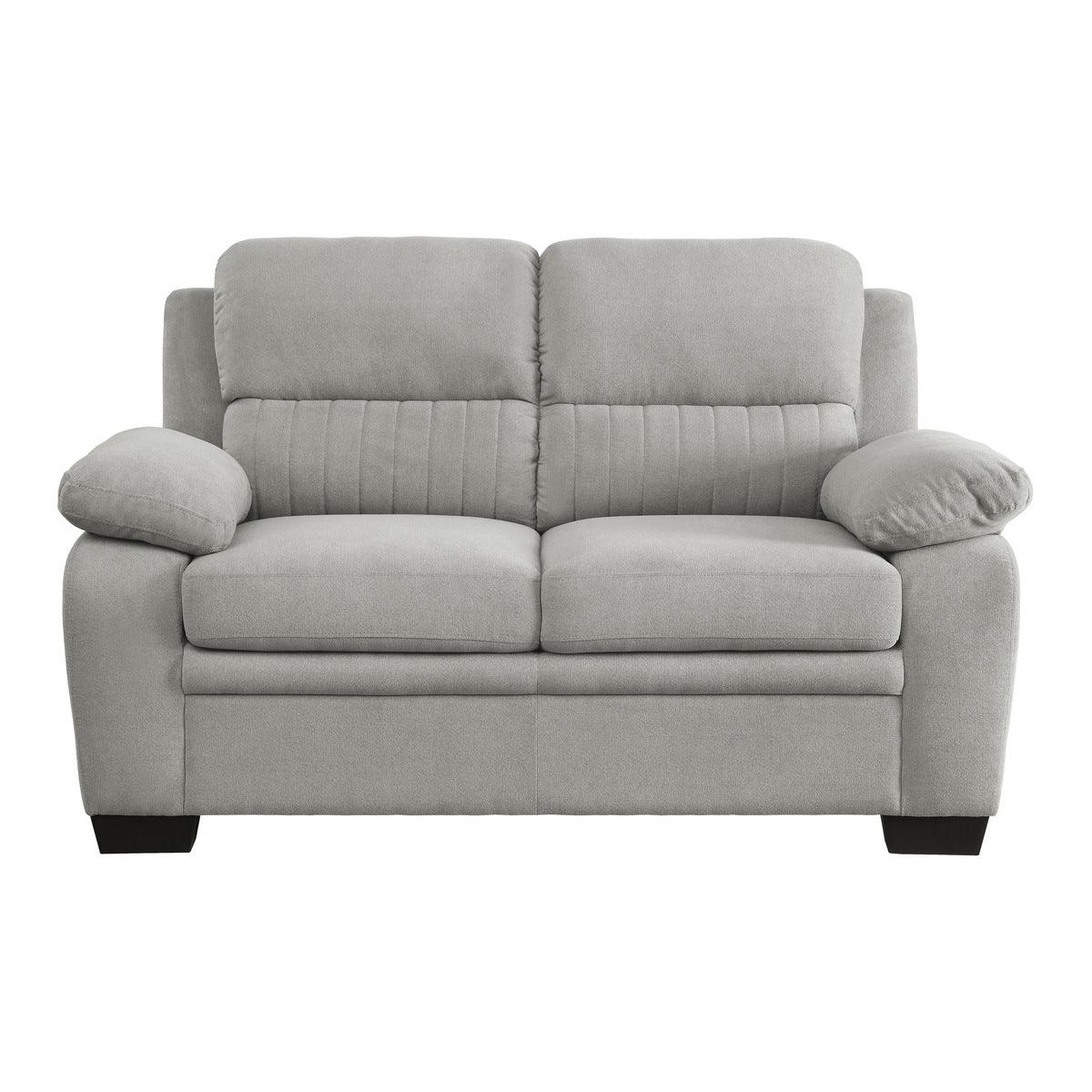 Holleman Gray Upholstered Fabric Loveseat front view