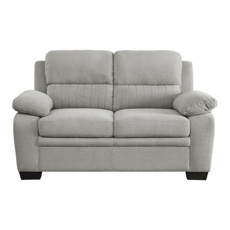Holleman Gray Upholstered Fabric Loveseat front view