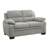 Holleman Gray Upholstered Fabric Loveseat side view