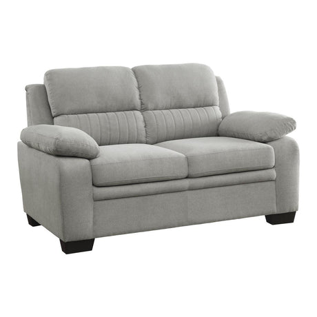 Holleman Gray Upholstered Fabric Loveseat side view
