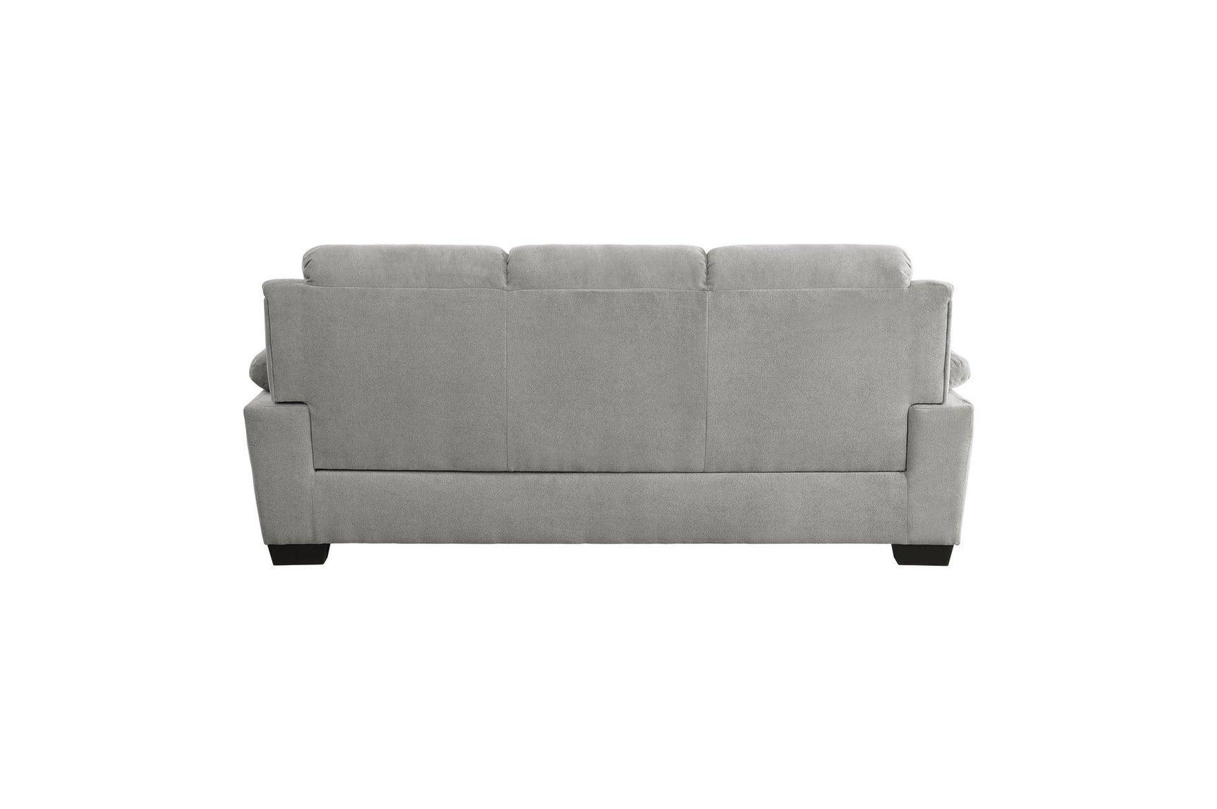 Side profile of Holleman Gray Loveseat