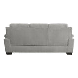 Detailed view of Holleman Gray Fabric Sofa upholstery