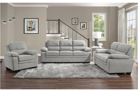 Side angle of Holleman Gray Fabric Living Room Set