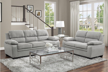 Main view of Holleman Gray Fabric Sofa and Loveseat set