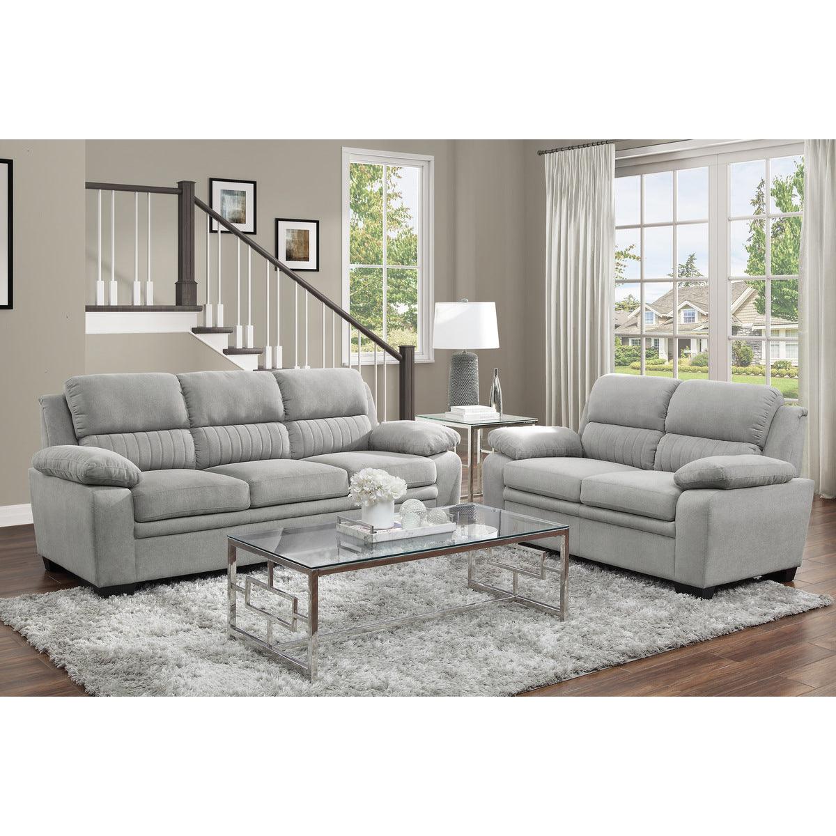 Holleman Gray Fabric Sofa seating angle