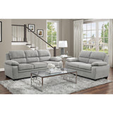 Holleman Gray Upholstered Fabric Loveseat seating angle