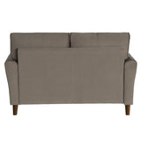 Dunleith Brown Velvet Upholstered Tufted Loveseat back view