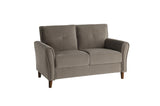 Front view of Dunleith loveseat in brown velvet