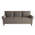 Dunleith brown velvet tufted sofa front view
