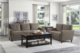 Dunleith brown velvet tufted sofa set main front view