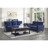 Dunleith Blue Velvet Tufted Sofa angled main view