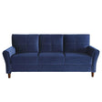 Dunleith Blue Velvet Tufted Sofa front view