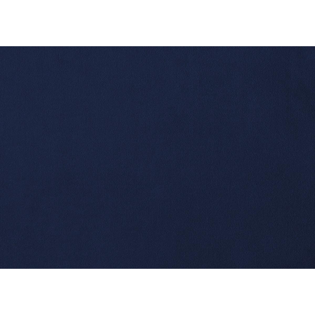 Fabric swatch showing blue velvet texture