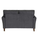 Dunleith Gray Velvet Tufted Loveseat back view