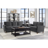 Main front perspective of Dunleith Gray Velvet Tufted Sofa