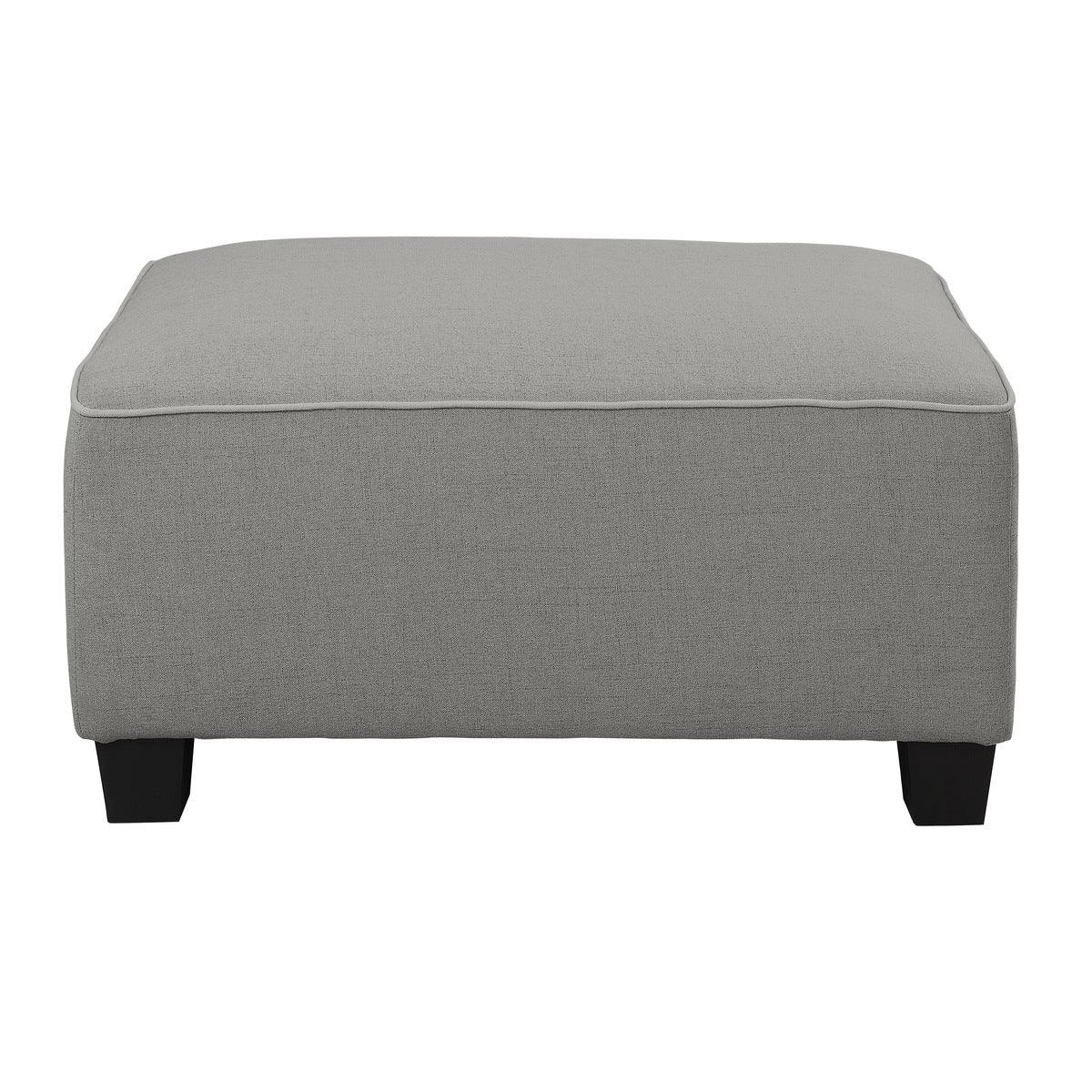 Front perspective of sectional with ottoman