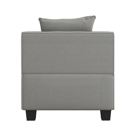 Back view of Jayne Gray Sectional Sofa