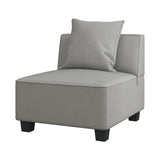 Side angle view of modular sectional sofa