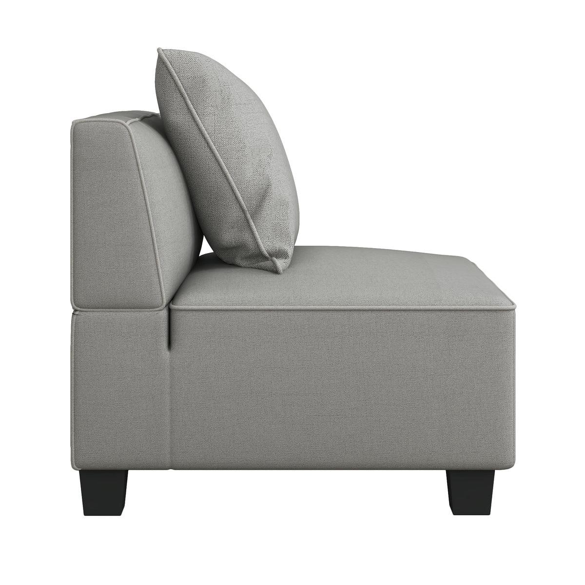 Close-up detail of sectional seat cushion