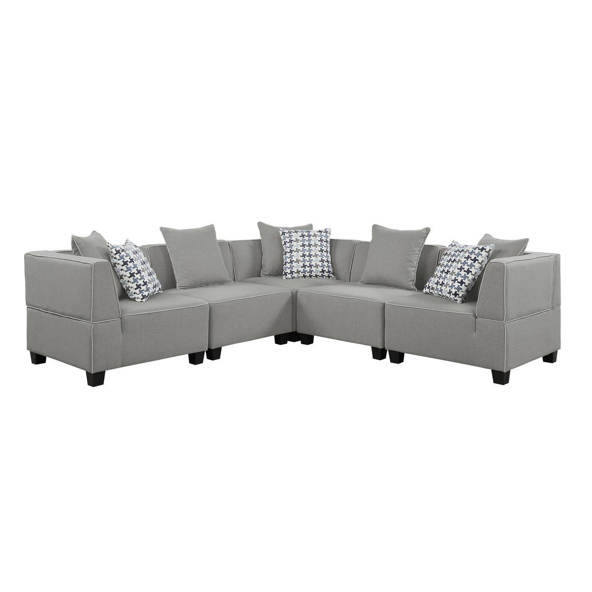 Jayne Gray 5-Piece Modular Sectional Sofa main view