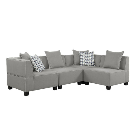 Jayne Gray 4-Piece Modular Sectional sofa main front view