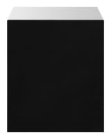 Side view of Coquette 1-drawer mirrored accent table with bottom shelf