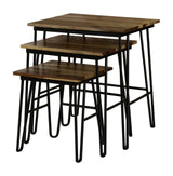 Nayeli 3-Piece Nesting Table With Hairpin Legs Natural And Black - Ella Furniture