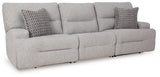 Side angle view of Acklen Place power reclining sectional
