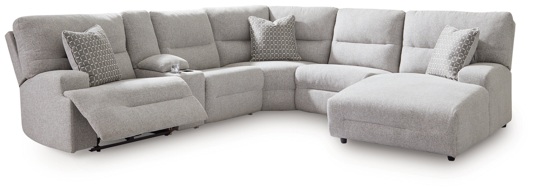 Modular sectional pieces displayed separately