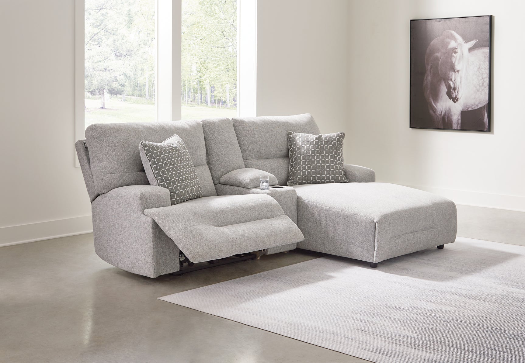 Full sectional sofa with chaise, front angle