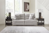 Acklen Place Pewter 7-Piece Power Sectional Reclining Sofa with Storage Console angle view