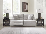 Acklen Place Pewter 7-Piece Power Sectional Reclining Sofa with Storage Console angle view