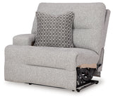 Acklen Place Pewter 5-Piece Power Reclining Sectional, view from front angle