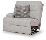 Acklen Place Pewter 7-Piece Power Sectional Reclining Sofa with Storage Console angle view