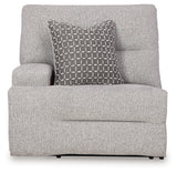 Acklen Place Pewter 5-Piece Power Reclining Sectional, view from front angle