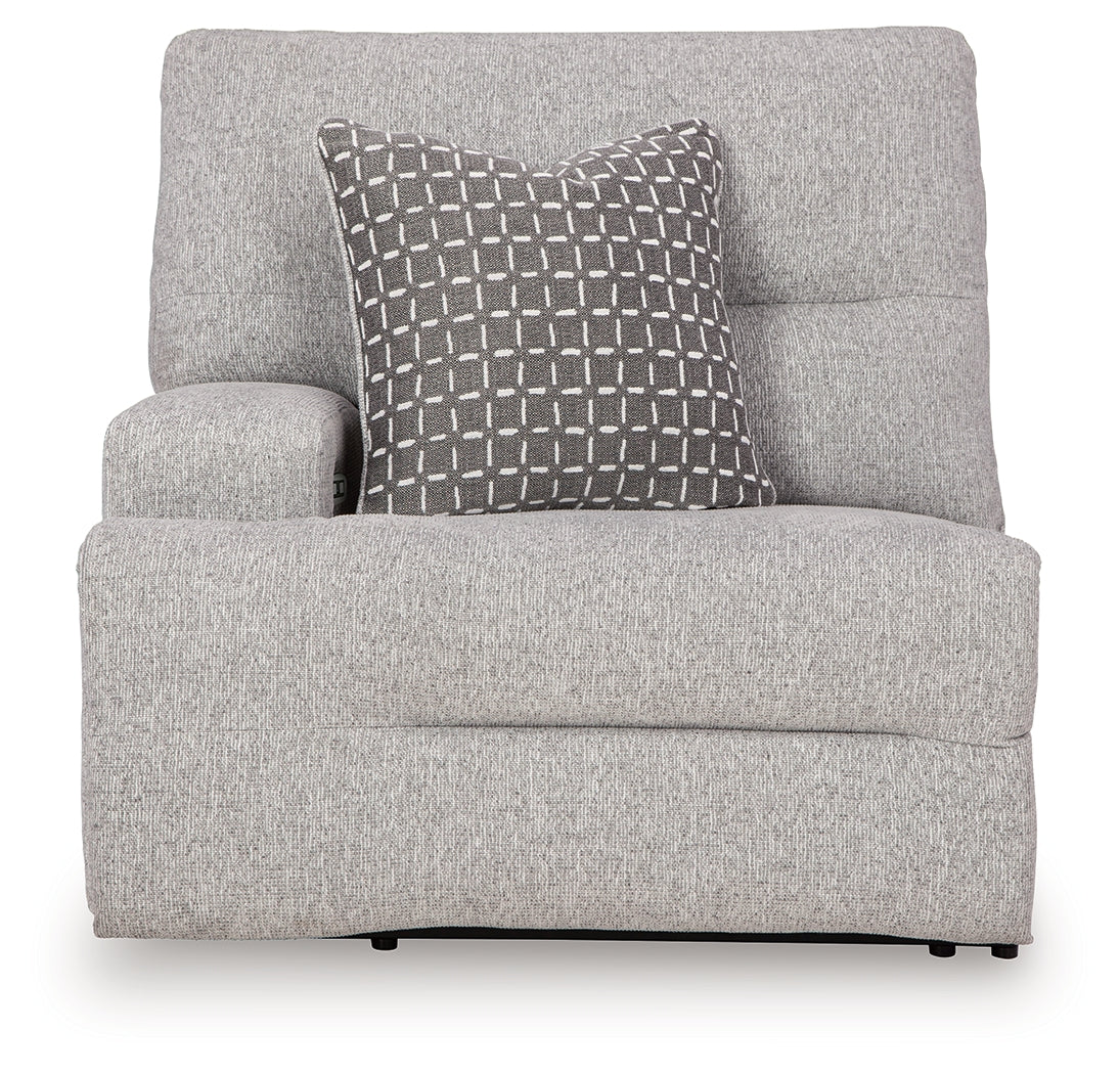 Acklen Place Pewter 7-Piece Power Sectional Reclining Sofa with Storage Console angle view