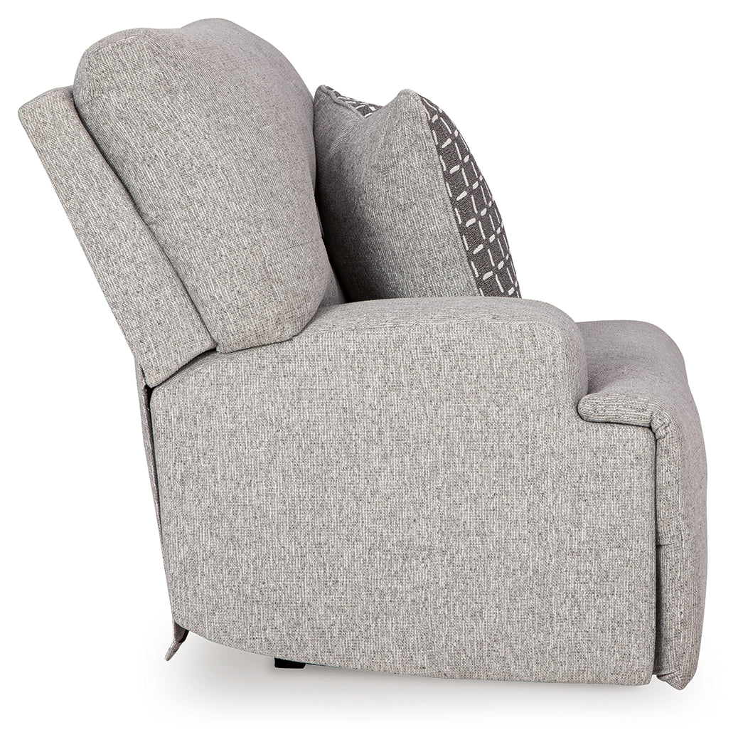 Acklen Place pewter 6-piece power reclining sectional front angle