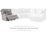 Acklen Place Pewter 5-Piece Power Reclining Sectional, view from front angle
