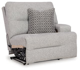 Acklen Place Pewter 5-Piece Power Reclining Sectional, view from front angle